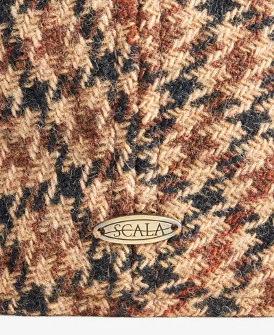 Scala Men's Ivy Wool Houndstooth Cap In Brown
