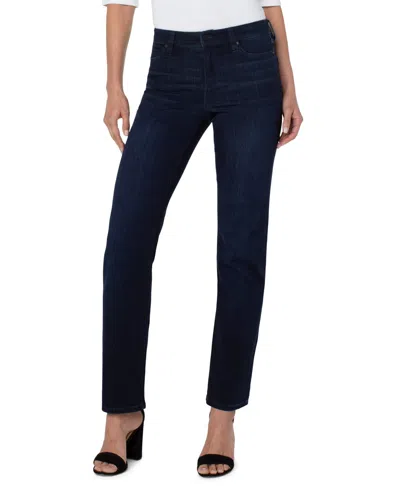 Liverpool Los Angeles Petite Kennedy Straight Leg Jeans In Blue