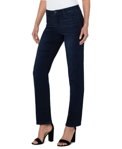 Liverpool Los Angeles Petite Kennedy Straight Leg Jeans In Blue