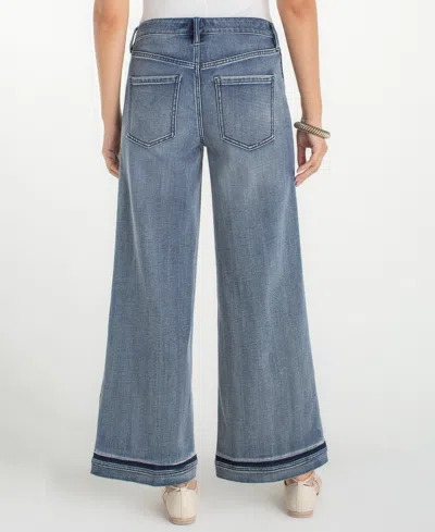 Liverpool Los Angeles Petite Super Stride Wide-leg Jeans In Blue
