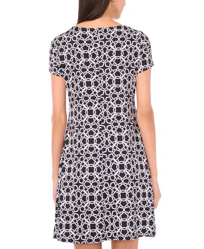 Msk Women's Short-sleeve Mini Dress In Multi