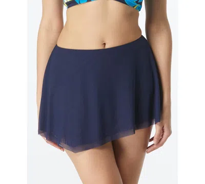 Coco Reef Women's Solid Savvy Full-coverage Skirted Bottoms In Blue