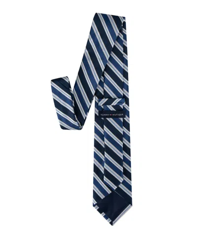 Tommy Hilfiger Men's Conrad Striped Pattern Classic Tie In Blue