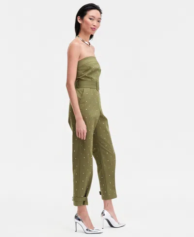 Inc International Concepts Women's Embellished Strapless Jumpsuit, Macy's Exclusive In Green