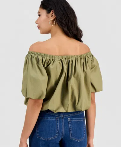 Inc International Concepts Women's Cotton Off-the-shoulder Bubble-hem Blouse, Macy's Exclusive