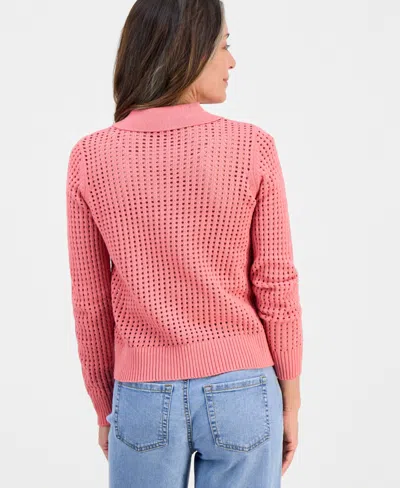 Style & Co Petite Open-stitch Button-front Cotton Cardigan, Macy's Exclusive