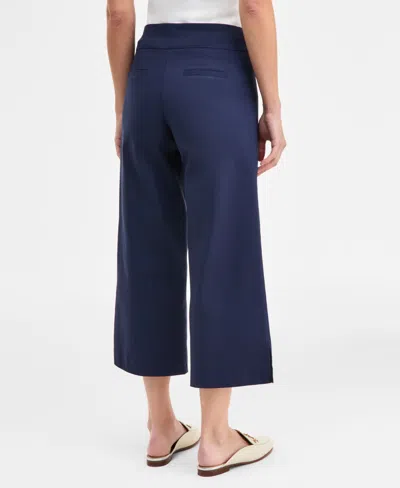 Jm Collection Women's Pull-on Cropped Wide-leg Pants, Exclusively At Macy's In Blue