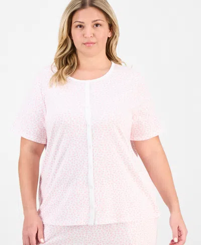 Charter Club Plus Size 2-pc. Cotton Cropped Pajamas Set, Created For Macy's In Pink