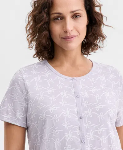 Charter Club Women's 2-pc. Cotton Printed Cropped Pajamas Set, Created For Macy's In Multi