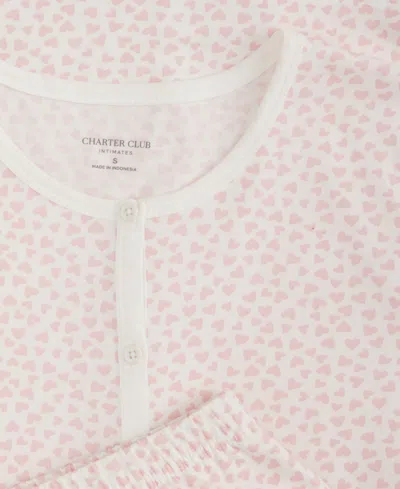 Charter Club Women's 2-pc. Cotton Printed Cropped Pajamas Set, Created For Macy's In Multi