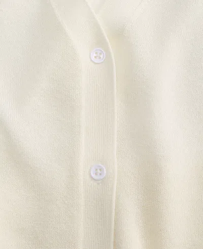 Inc International Concepts Women's Lightweight Metallic-knit V-neck Cardigan, Macy's Exclusive In White