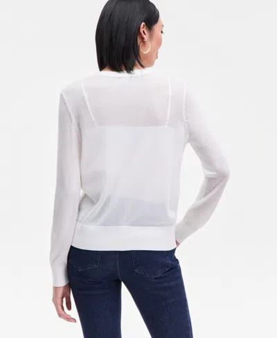 Inc International Concepts Women's Lightweight Metallic-knit V-neck Cardigan, Macy's Exclusive In White