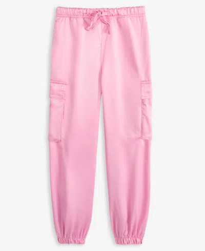 Macy's Epic Threads Girls 5-12 Satin Cargo Jogger Pants,  Exclusive In Pink