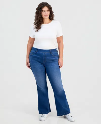 Style & Co Plus Size Pull-on Shaping High-rise Bootcut Jeans, Macy's Exclusive