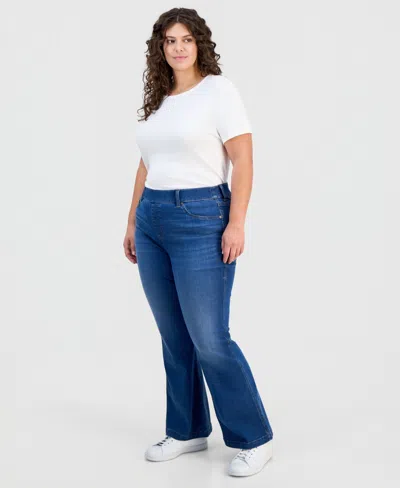 Style & Co Plus Size Pull-on Shaping High-rise Bootcut Jeans, Macy's Exclusive