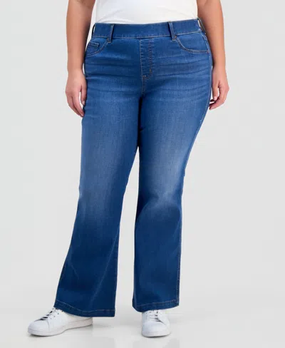 Style & Co Plus Size Pull-on Shaping High-rise Bootcut Jeans, Macy's Exclusive