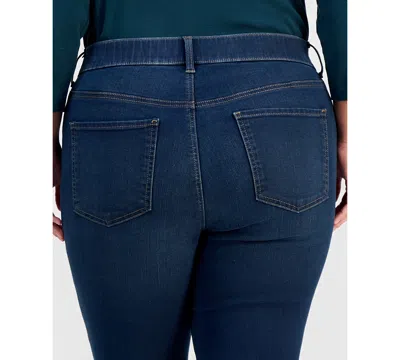 Style & Co Plus Size Pull-on Shaping High-rise Bootcut Jeans, Macy's Exclusive In Blue