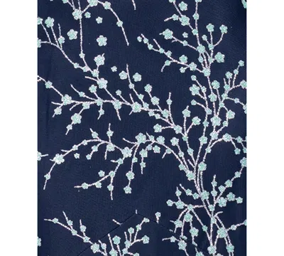 Blondie Nites Juniors' Caviar Glitter Fit And Flare Ball Gown In Blue