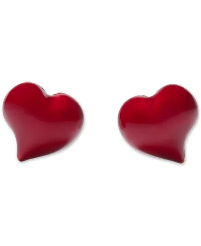 Kate Spade New York Puffy Heart Stud Earrings In Red