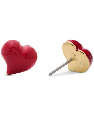 Kate Spade New York Puffy Heart Stud Earrings In Red