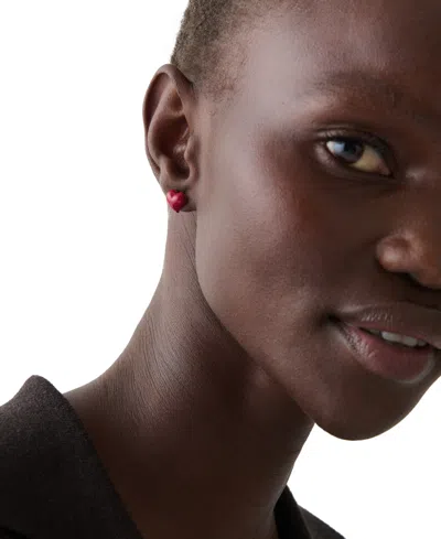 Kate Spade New York Puffy Heart Stud Earrings In Red