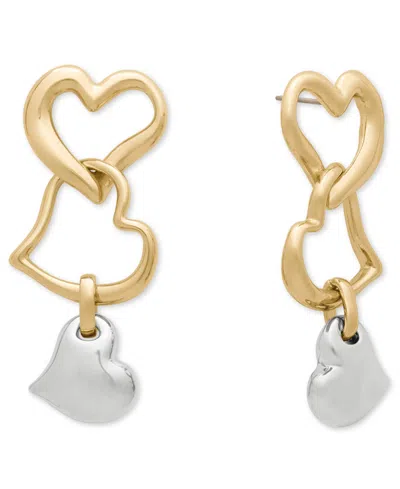 Kate Spade New York Amour Triple Heart Linear Drop Earrings In Gold