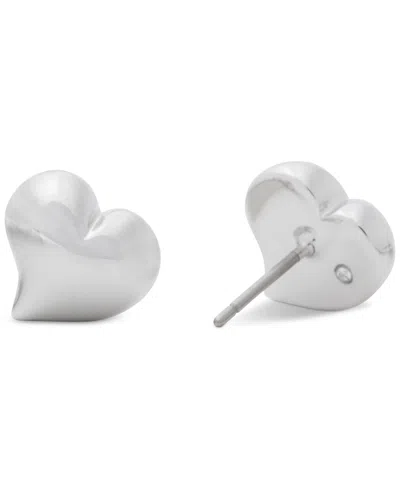 Kate Spade New York Amour Heart Stud Earrings In Silver