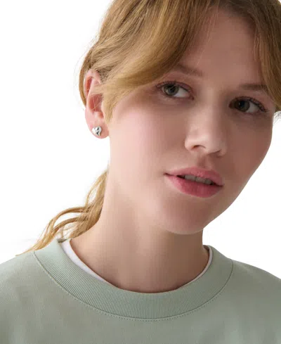 Kate Spade New York Amour Heart Stud Earrings In Silver