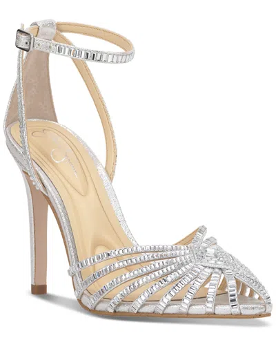 Jessica Simpson Paveri 2 Pointed Toe Ankle Strap Pump In Multi