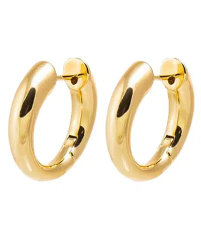 By Adina Eden The Solid Rounded Gold-plated Ring Huggie Earring Combo Set In Gold