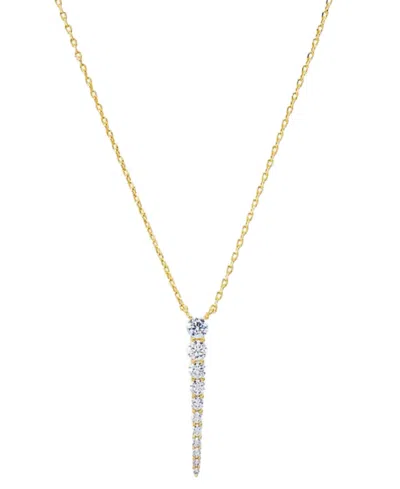 By Adina Eden Graduated Gold Plated Tennis Drop Necklace In Gold