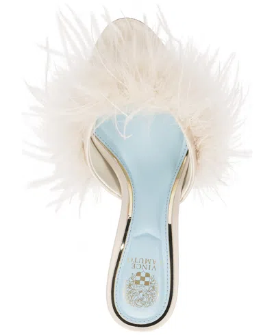 Vince Camuto Women's Paelly High-heel Feathered Dress Mules In White