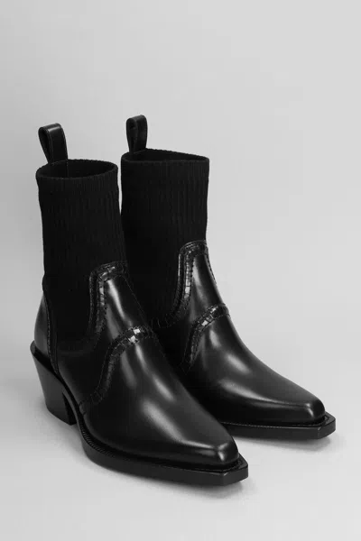 Chloé Nellie Low Heels Ankle Boots In Black