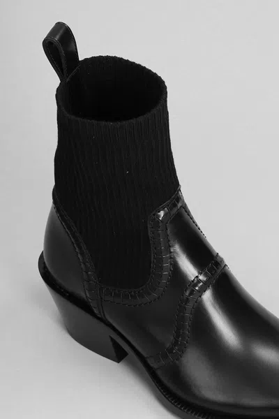 Chloé Nellie Low Heels Ankle Boots In Black