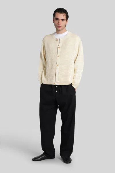 Bode Sequin Spotlight Embellished Wool Cardigan In Neutral