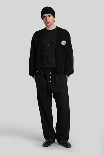 Bode Field Guide Embroidered Cotton-jersey T-shirt In Black