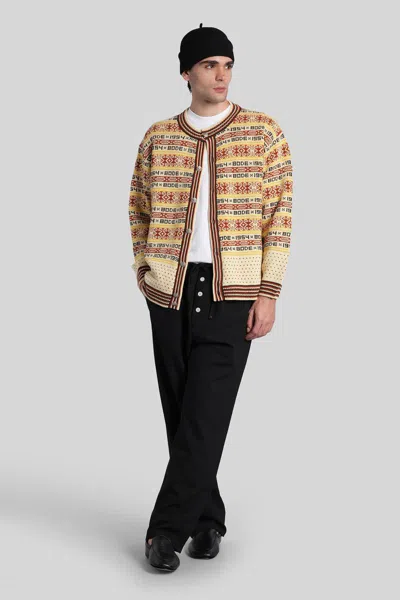 Bode Marzipan Jacquard-knit Wool Cardigan In Yellow