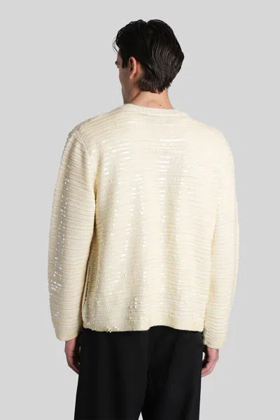 Bode Sequin Spotlight Embellished Wool Cardigan In Neutral