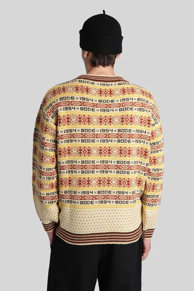 Bode Marzipan Jacquard-knit Wool Cardigan In Yellow