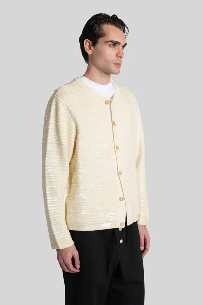 Bode Sequin Spotlight Embellished Wool Cardigan In Neutral