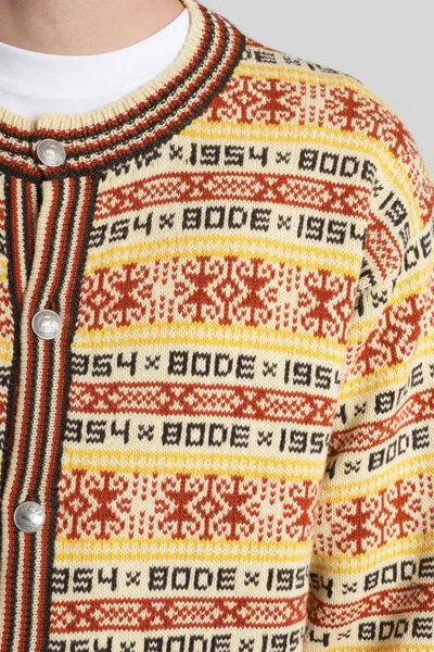 Bode Marzipan Jacquard-knit Wool Cardigan In Yellow