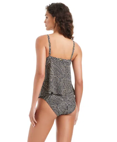 Beyond Control Womens Printed V Neck Tankini High Waist Bottoms In Multi