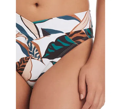 Bar Iii Womens Safari Chic V Wire Over The Shoulder Bralette Bottoms In Multi