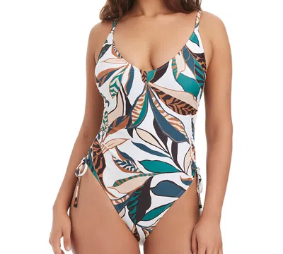 Bar Iii Women's Safari Chic Over-the-shoulder Mio One-piece Swimsuit, Macy's Exclusive In Multi