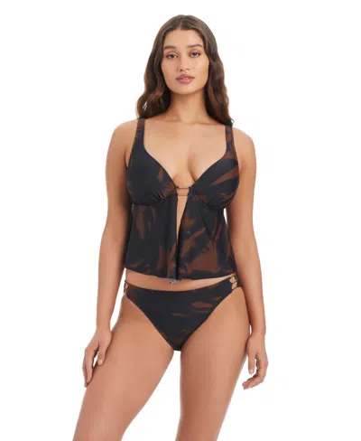 Bar Iii Women's Palm Breeze Fly Away Over-the-shoulder Tankini, Macy's Exclusive In Multi