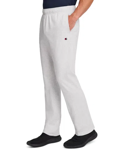 Champion Lightweight Lounge Pants, Open Hem, C Logo In White