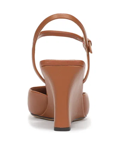 Franco Sarto Cherie Ankle Strap Pointed Cap Toe Wedge Pump In Multi