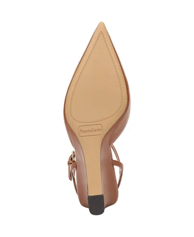 Franco Sarto Cherie Ankle Strap Pointed Cap Toe Wedge Pump In Multi