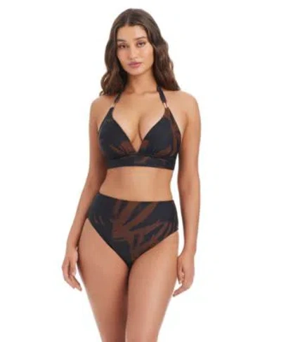 Bar Iii Womens Palm Breeze Banded Sweetheart Neck Bra Bottoms In Multi