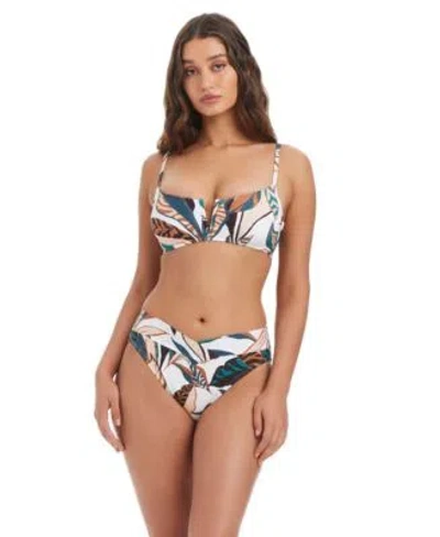 Bar Iii Womens Safari Chic V Wire Over The Shoulder Bralette Bottoms In Multi